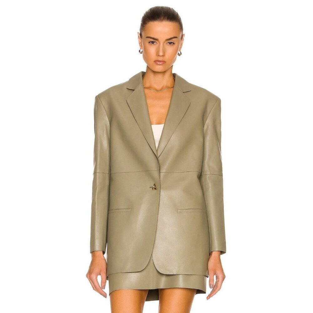 Aeron Mercedes Blazer Light Khaki Green Leather